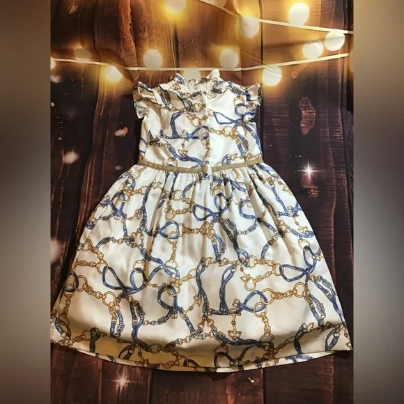 Janie and jack girl ivory bridle bit the unbridled style dress size 4 - Picture 2 of 5